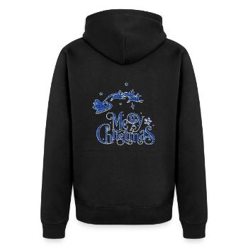 Weihnachten Weihnachtsmann Weihnachtsmann ungezogene Feiertage Winter - Unisex Premium Bio Zip Hoodie - Schwarz - Hinten - Nico (187cm)