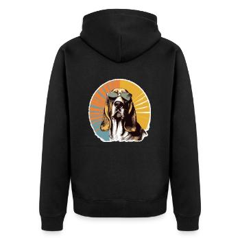 Basset 2 - Veste à capuche bio Premium Unisexe - noir - Dos - Nico (187cm)