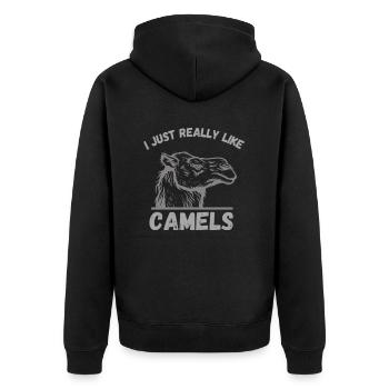J’aime les chameaux drôle en disant le plaisir du bateau du désert - Veste à capuche bio Premium Unisexe - noir - Dos - Nico (187cm)