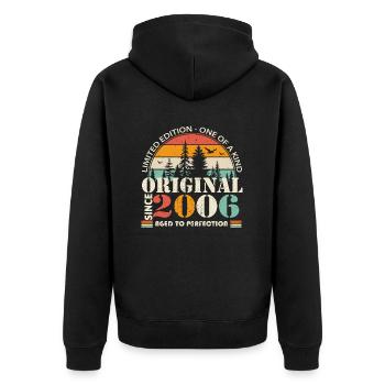 2006: Vintage Legend for the 18th Anniversary - Unisex Premium Organic Zip Hoodie - black - Back - Nico (187cm)