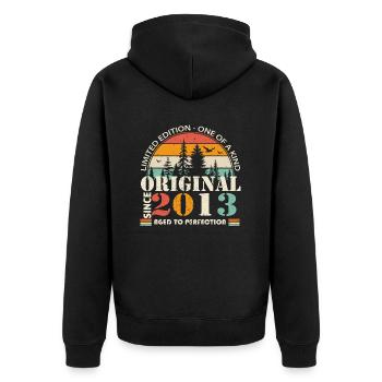2013: Vintage Legend for the 11th Anniversary - Unisex Premium Organic Zip Hoodie - black - Back - Nico (187cm)