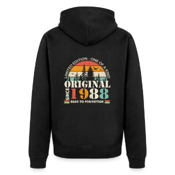 1988: Vintage Legend for the 36th Anniversary - Unisex Premium Organic Zip Hoodie - black - Back - Nico (187cm)