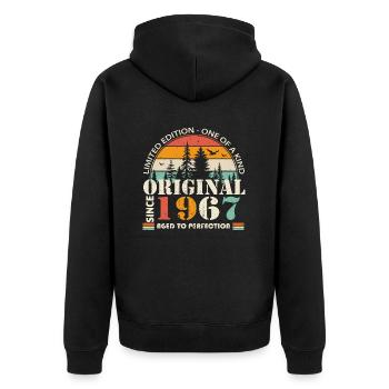 1967: Vintage Legend for the 57th Anniversary - Unisex Premium Organic Zip Hoodie - black - Back - Nico (187cm)