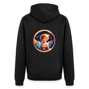 Petit ange arc en ciel - Veste à capuche bio Premium Unisexe - noir - Dos - Nico (187cm)