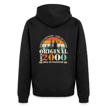 2000: Vintage Legend for the 24th Anniversary - Unisex Premium Organic Zip Hoodie - black - Back - Nico (187cm)