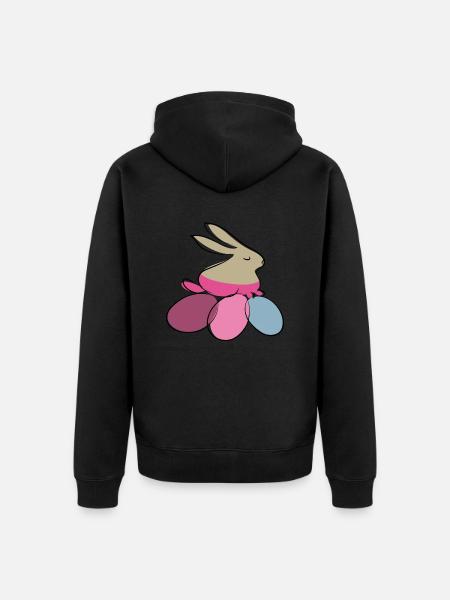 frohe ostern osterhase - Unisex Premium Bio Zip Hoodie - Schwarz