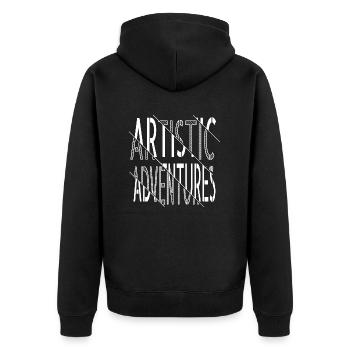 idée cadeau d’anniversaire dictons voyage d’aventure - Veste à capuche bio Premium Unisexe - noir - Dos - Nico (187cm)
