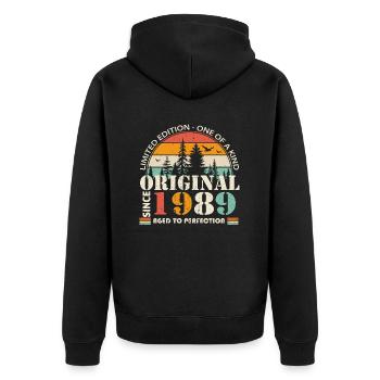 1989: Vintage Legend for the 35th Anniversary - Unisex Premium Organic Zip Hoodie - black - Back - Nico (187cm)