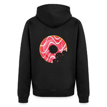 donut crunch eat butcher pastry 120 4 Q - Unisex Premium Organic Zip Hoodie - black - Back - Nico (187cm)