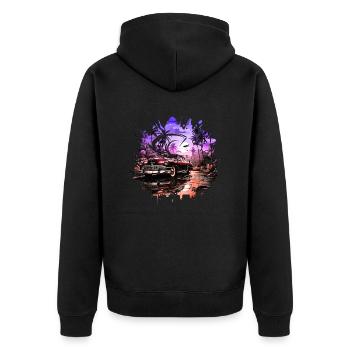 Vacation Early Summer Late Summer Summer Vacation Sea Car - Unisex Premium Organic Zip Hoodie - black - Back - Nico (187cm)