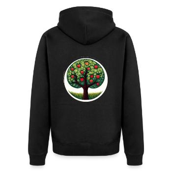Apple Tree - Unisex Premium Organic Zip Hoodie - black - Back - Nico (187cm)