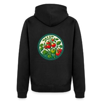 Jardiniers Tomates - Veste à capuche bio Premium Unisexe - noir - Dos - Nico (187cm)