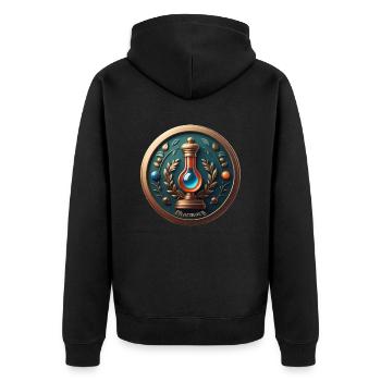 Pharmacy - Unisex Premium Bio Zip Hoodie - Schwarz - Hinten - Nico (187cm)
