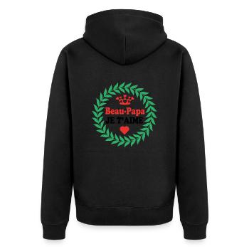 Beau Papa JE T'AIME - Veste à capuche bio Premium Unisexe - noir - Dos - Nico (187cm)