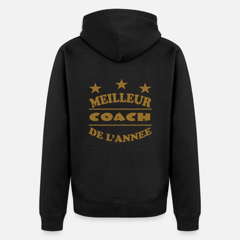 MEILLEUR COACH DE L'ANNEE - Veste à capuche bio Premium Unisexe - noir