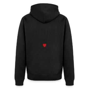 Future Aunt - 2024 - Unisex Premium Organic Zip Hoodie - black - Back - Nico (187cm)