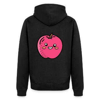 Snack Apple - Unisex Premium Organic Zip Hoodie - black - Back - Nico (187cm)