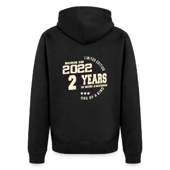 2022 Vintage né Vintage cadeau d’anniversaire - Veste à capuche bio Premium Unisexe - noir - Dos - Nico (187cm)
