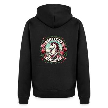 Se sentir Licorne poignardée - Veste à capuche bio Premium Unisexe - noir - Dos - Nico (187cm)
