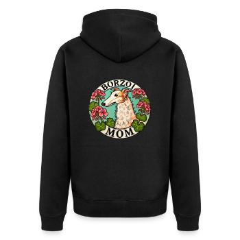 Barsoi Mama - Unisex Premium Bio Zip Hoodie - Schwarz - Hinten - Nico (187cm)