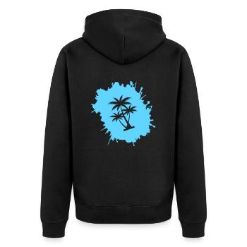 Palm Tree Blobs 2 - Unisex Premium Organic Zip Hoodie - black - Back - Nico (187cm)