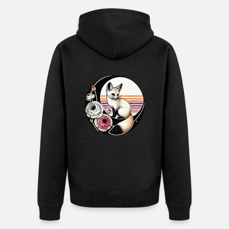 Fennec Renard - Veste à capuche bio Premium Unisexe - noir