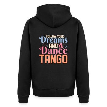 Suivez vos rêves et dansez le tango musique latine tan - Veste à capuche bio Premium Unisexe - noir - Dos - Nico (187cm)