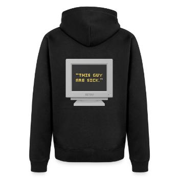 CRT Design - Dieser Kerl ist krank - Unisex Premium Bio Zip Hoodie - Schwarz - Hinten - Nico (187cm)