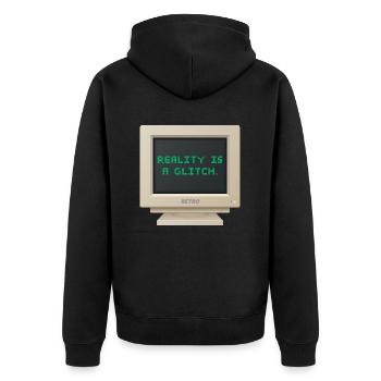 CRT Design - Reality is a glitch - Veste à capuche bio Premium Unisexe - noir - Dos - Nico (187cm)