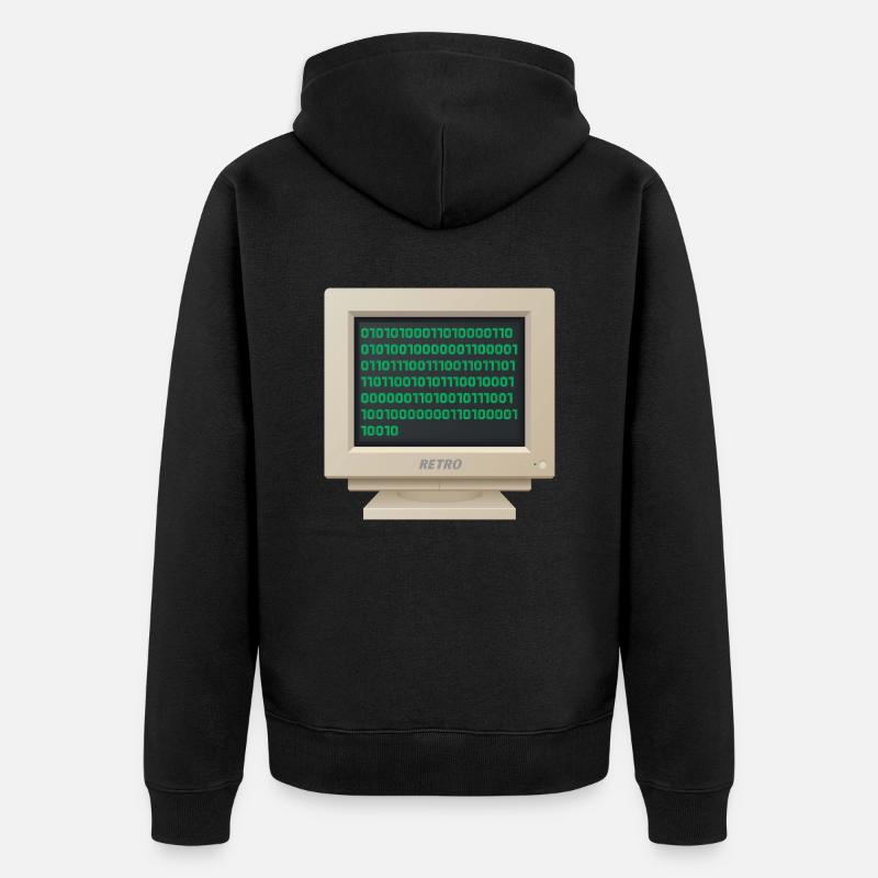 CRT - Binärer Code - Unisex Premium Bio Zip Hoodie - Schwarz