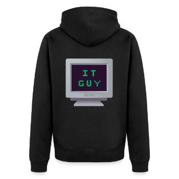 CRT - Informatik - Unisex Premium Bio Zip Hoodie - Schwarz - Hinten - Nico (187cm)