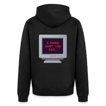 CRT-Design - Der Zeuge - Unisex Premium Bio Zip Hoodie - Schwarz - Hinten - Nico (187cm)