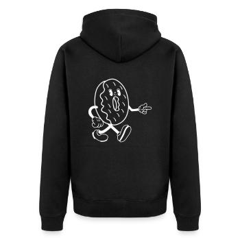 Donut Comic - Unisex Premium Bio Zip Hoodie - Schwarz - Hinten - Nico (187cm)