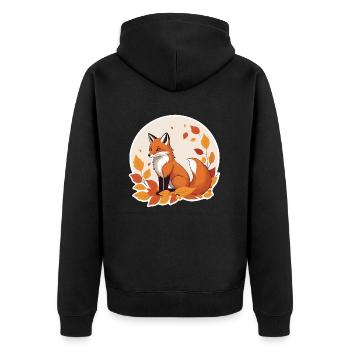 Fox in Autumn #1 - Unisex Premium Organic Zip Hoodie - black - Back - Nico (187cm)