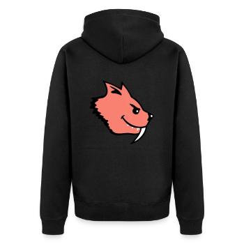 Evil Wild Cat Saber-toothed Tiger Long Teeth Tiger - Unisex Premium Organic Zip Hoodie - black - Back - Nico (187cm)