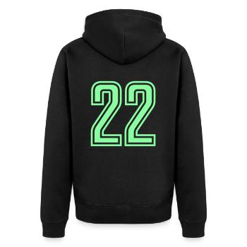22 - Unisex Premium Organic Zip Hoodie - black - Back - Nico (187cm)