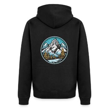Berge - Unisex Premium Bio Zip Hoodie - Schwarz - Hinten - Nico (187cm)