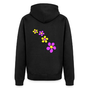 Beaucoup de fleurs colorées belle conception de motif décoratif - Veste à capuche bio Premium Unisexe - noir - Dos - Nico (187cm)