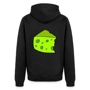 Grüner Käse - Unisex Premium Bio Zip Hoodie - Schwarz - Hinten - Nico (187cm)