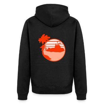 U-Boot Taucht Unterwasser Unterseeboot Wasser Boot - Unisex Premium Bio Zip Hoodie - Schwarz - Hinten - Nico (187cm)