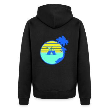 U-Boot Taucht Unterwasser Unterseeboot Wasser Boot - Unisex Premium Bio Zip Hoodie - Schwarz - Hinten - Nico (187cm)