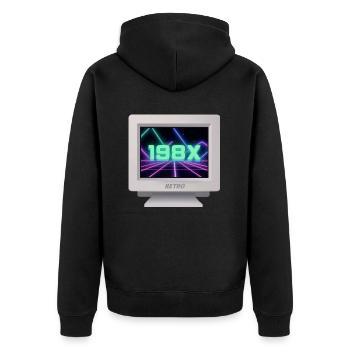 CRT Design - Retro 80 - Veste à capuche bio Premium Unisexe - noir - Dos - Nico (187cm)