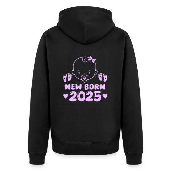 Nouveau-né 2025 Bébé Fille - Veste à capuche bio Premium Unisexe - noir - Dos - Nico (187cm)
