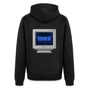 CRT Design - Rétro 90 - Veste à capuche bio Premium Unisexe - noir - Dos - Nico (187cm)