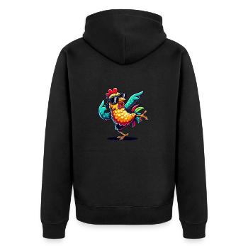 Bande dessinée sur le poulet - Veste à capuche bio Premium Unisexe - noir - Dos - Nico (187cm)