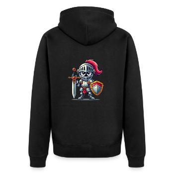 Ritter Comic - Unisex Premium Bio Zip Hoodie - Schwarz - Hinten - Nico (187cm)