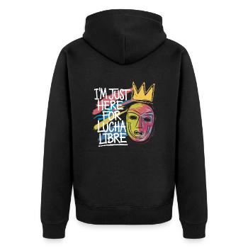 For Lucha Libre fans - Unisex Premium Organic Zip Hoodie - black - Back - Nico (187cm)