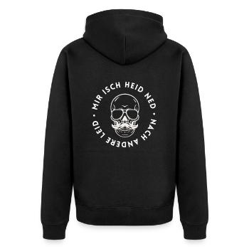 HIMWHITE - Unisex Premium Bio Zip Hoodie - Schwarz - Hinten - Nico (187cm)