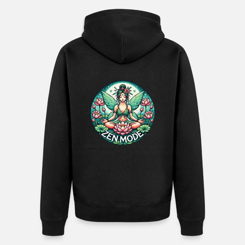 Zen-Modus Fee - Unisex Premium Bio Zip Hoodie - Schwarz