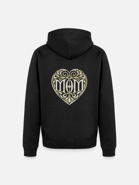 Love Cytates amore Kwiaty Kobiety dziewczyna mama kobieta - Ekologiczna rozpinana bluza z kapturem Premium unisex - czarny